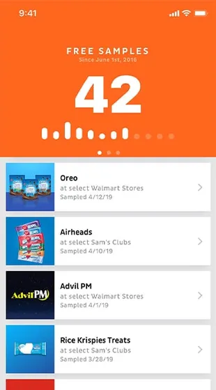 App History screen