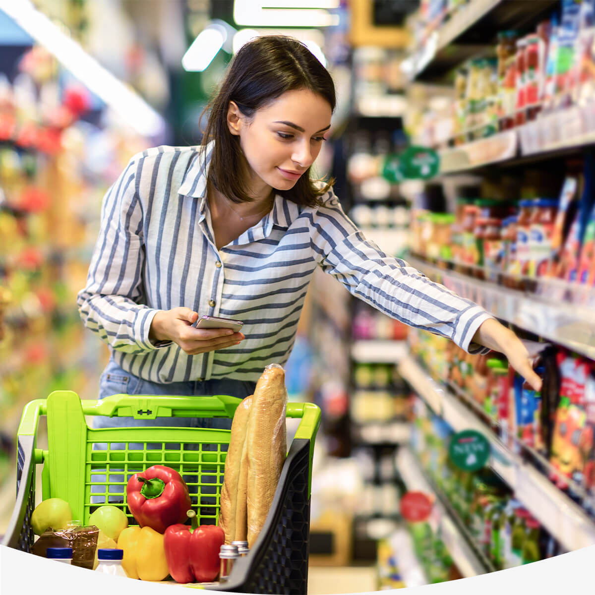 Person shopping in grocery store