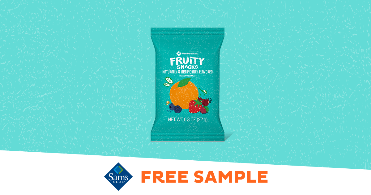 Get a FREE Member’s Mark Fruity Snacks sample at Sam’s Club! Freeosk